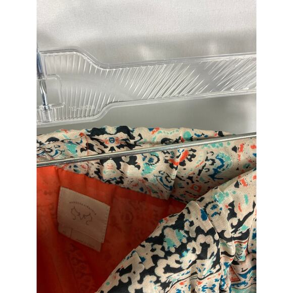 Anthropologie Vanessa Virginia 100% Silk Patterned Maxi Skirt Orange Size XS - Picture 3 of 5